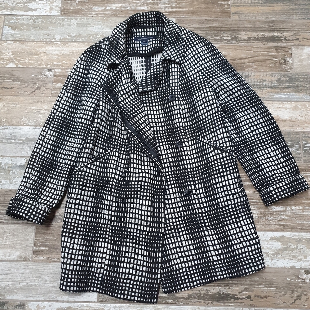 French Conection black & white plaid Jacket